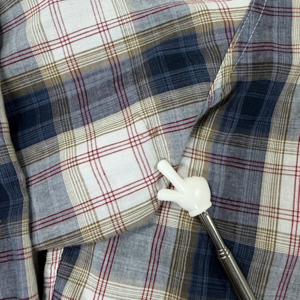 Wrangler RED Western Shirt Mens 3XL Plaid Pearl Snap Long Sleeve Cowboy Rodeo - Picture 4 of 9